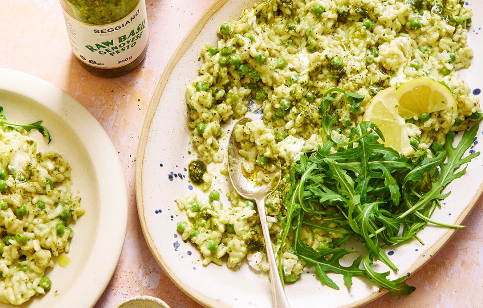 Pea and goats cheese risotto