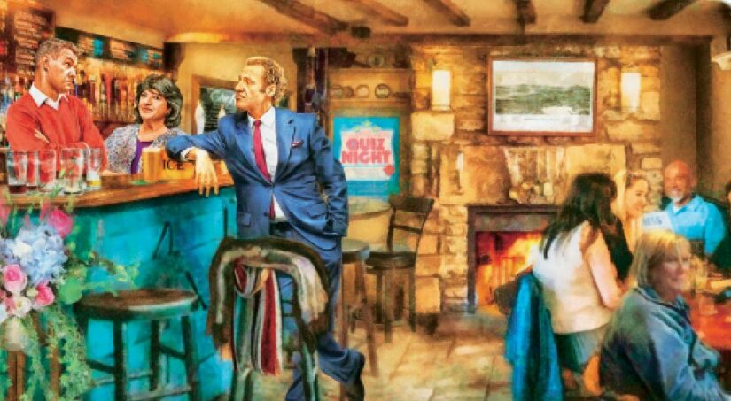 An old colleague visits Brad in the pub Illustration Gerard Fay