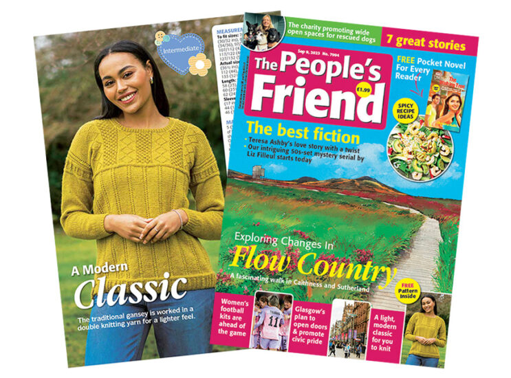 Knitting page and front cover of The People's Friend