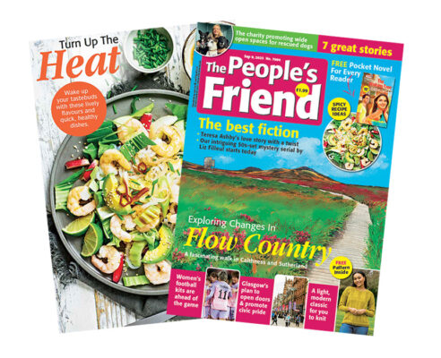 Recipe spread with this week's cover of The People's Friend