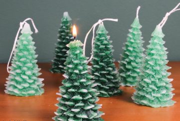 Handmade pine cone candles