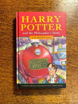 Image of a rare first edition copy of Harry Potter and The Philosopher's Stone.