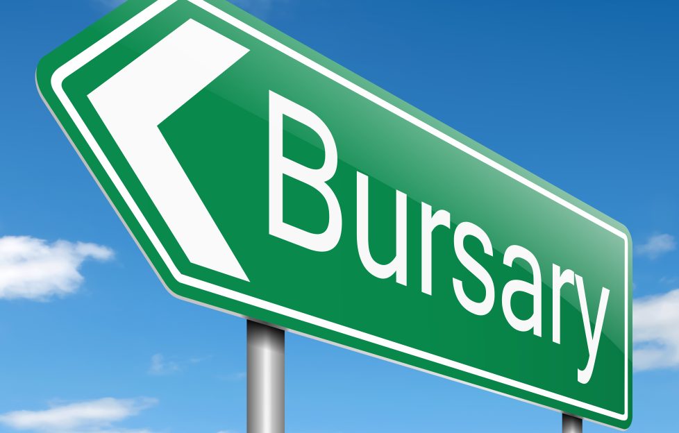 Signpost with the word 'Bursary' on it.