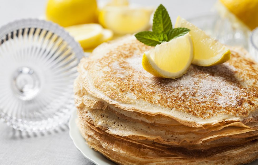 Pancakes with lemon and sugar for History of Shrove Tuesday