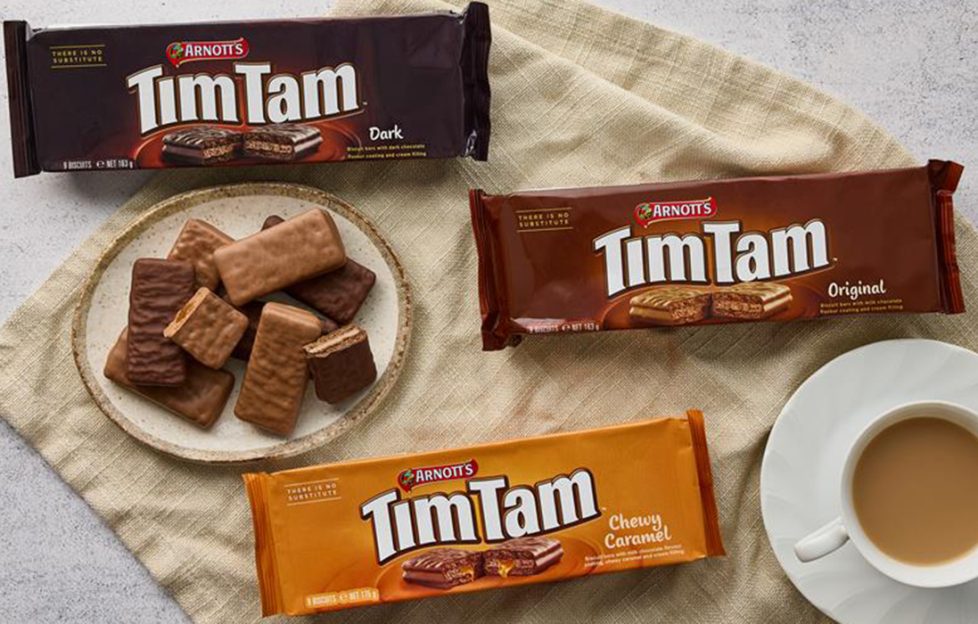 Three flavours from the Tim Tam range will be available in UK shops.