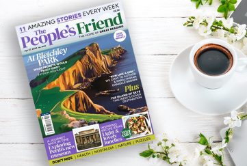 The People's Friend cover of magazine April 24 issue on a coffee table