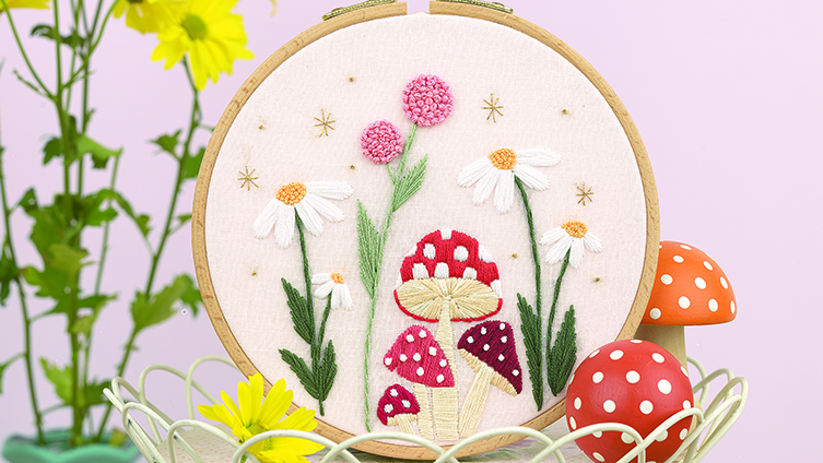 Blooms & Mushrooms Embroidery Picture