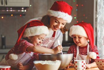 A mum and daughters on stir-up Sunday