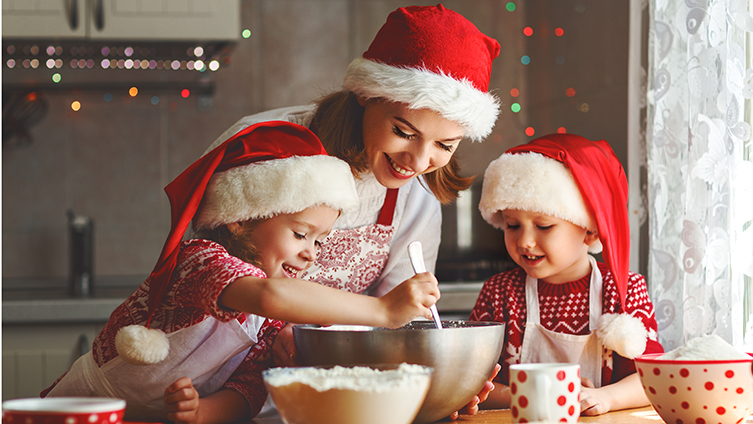 A mum and daughters on stir-up Sunday