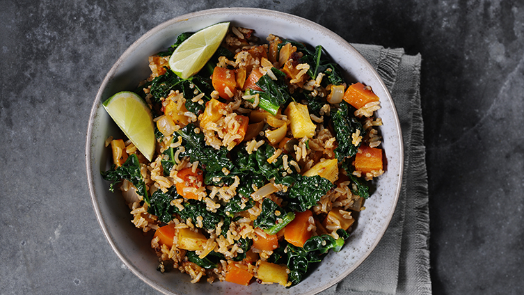 Vegetarian pilaf recipe with ginger and harissa