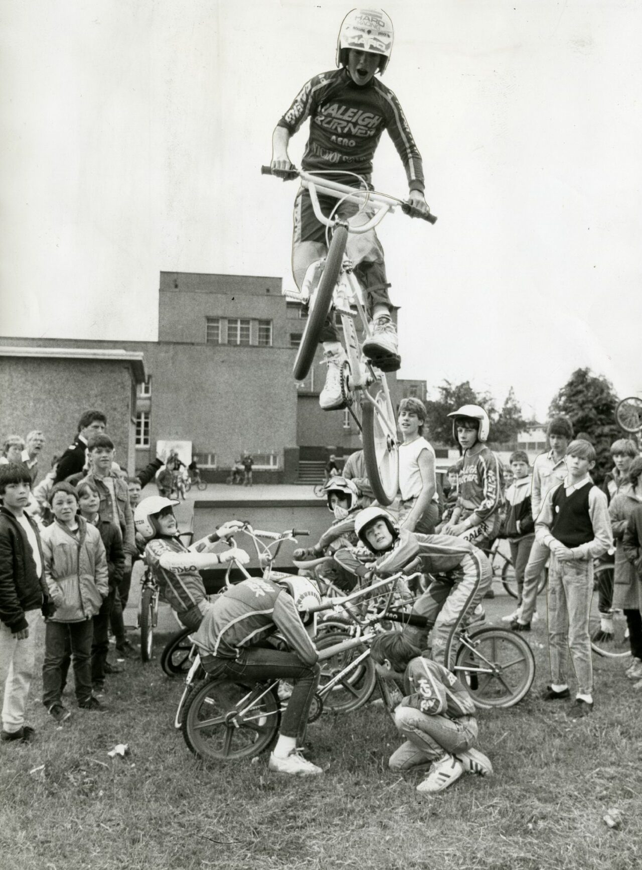 Scott Carroll hits the heights doing a BMX jump in 1985. Image: DC Thomson.