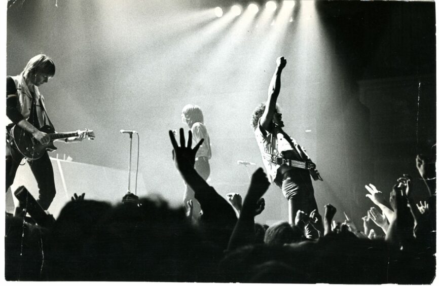 Thin Lizzy at the 1981 Caird Hall gig. Image: DC Thomson.