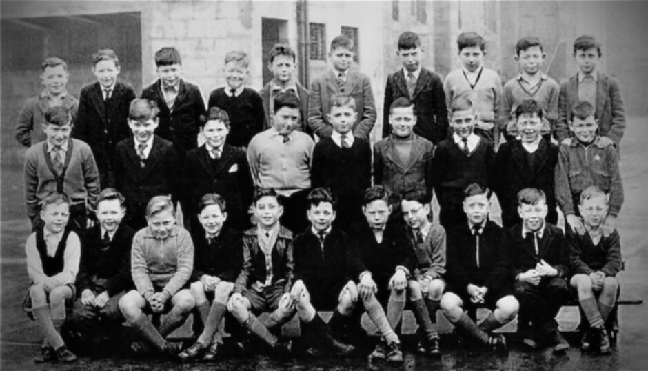 Actor Brian Cox alongside his classmates in 1958 at St Michael's. Dundee. Supplied: Quercus.