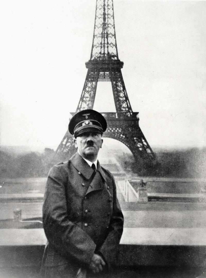 Adolf Hitler at the Eiffel Tower.