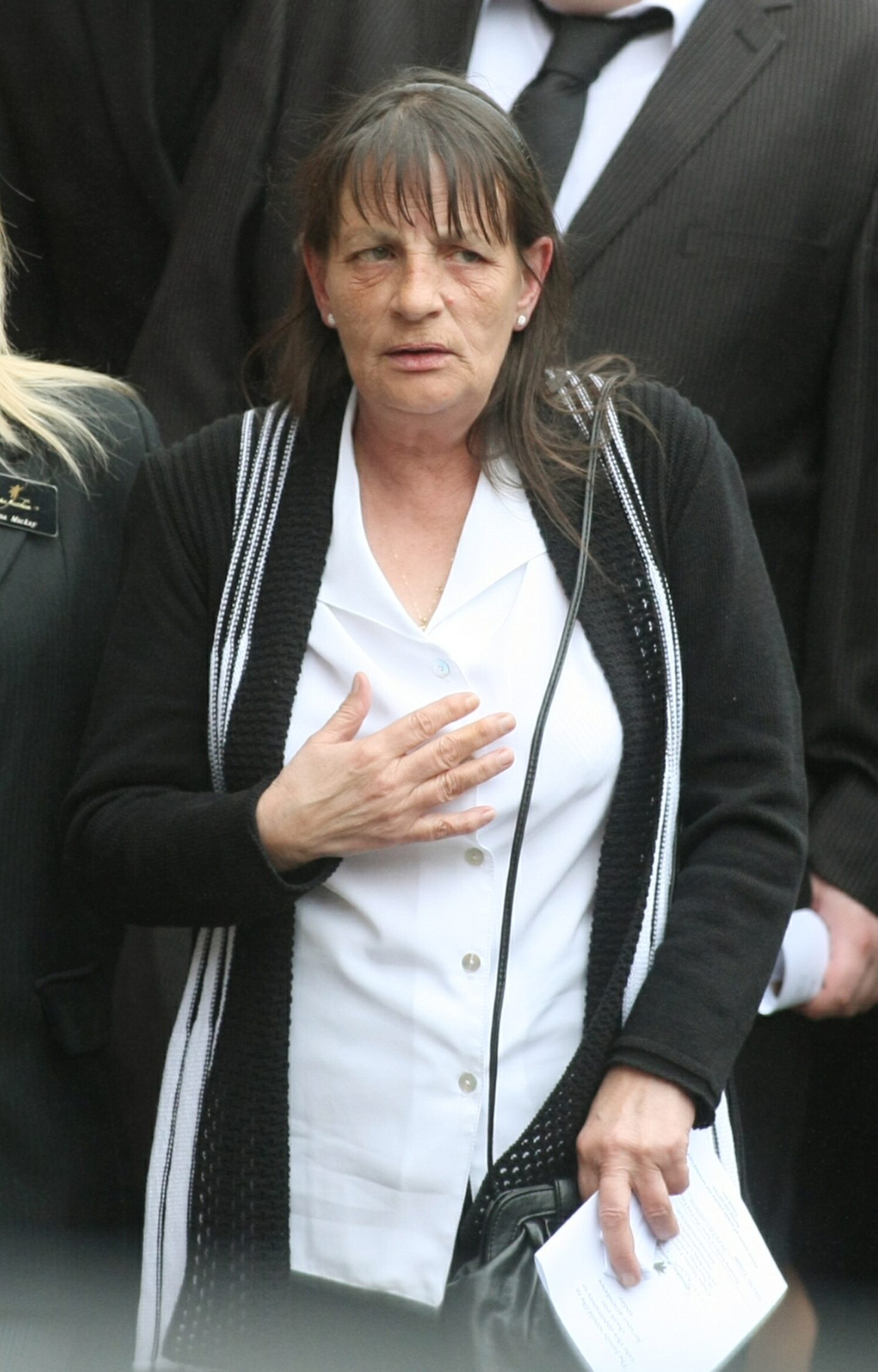 Jocky's widow Malvina at the funeral service for her beloved husband Jocky in 2012.