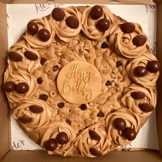 One of the cookie cakes.