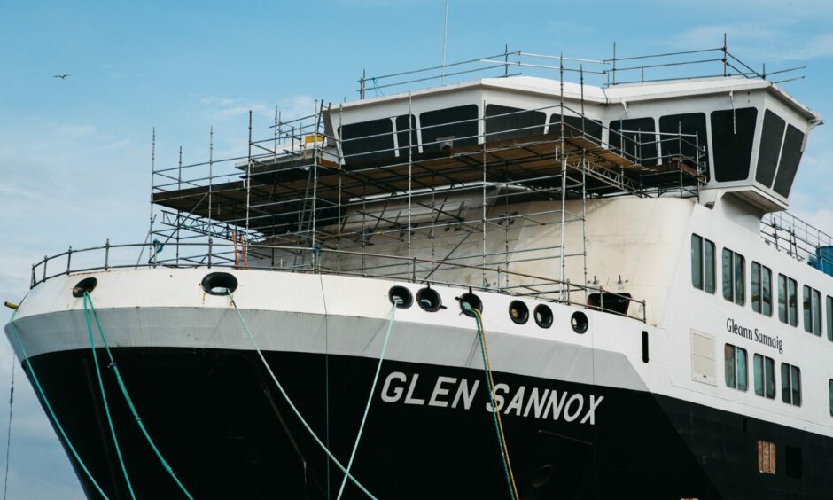 Delayed ferry Glen Sannox.