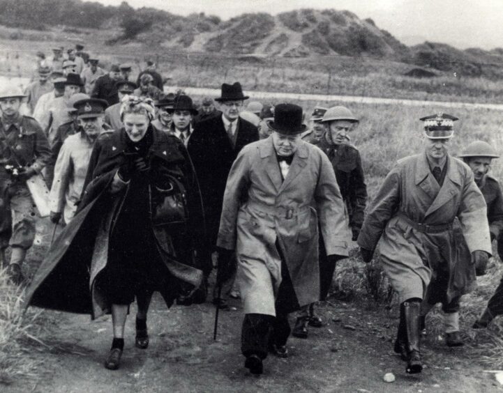 Winston Churchill inspecting Polish forces at West Sands, St Andrews, with Sikorski. Picture: OnFife.