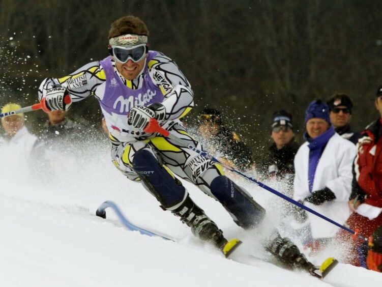 Alain Baxter on the slopes