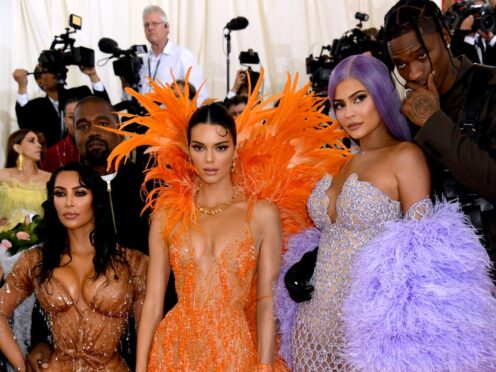 Kim Kardashian-West, Kanye West, Kendall Jenner, Kylie Jenner and Travis Scott (Jennifer Graylock/PA)