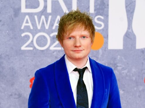 Ed Sheeran attending the Brit Awards 2022 at the O2 Arena, London (Ian West/PA)
