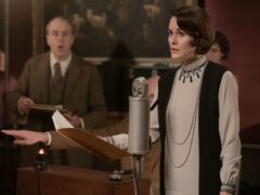 Kevin Doyle stars as Mr Molesley and Michelle Dockery as Lady Mary in Downton Abbey: A New Era (Ben Blackall/2022 Focus Features)
