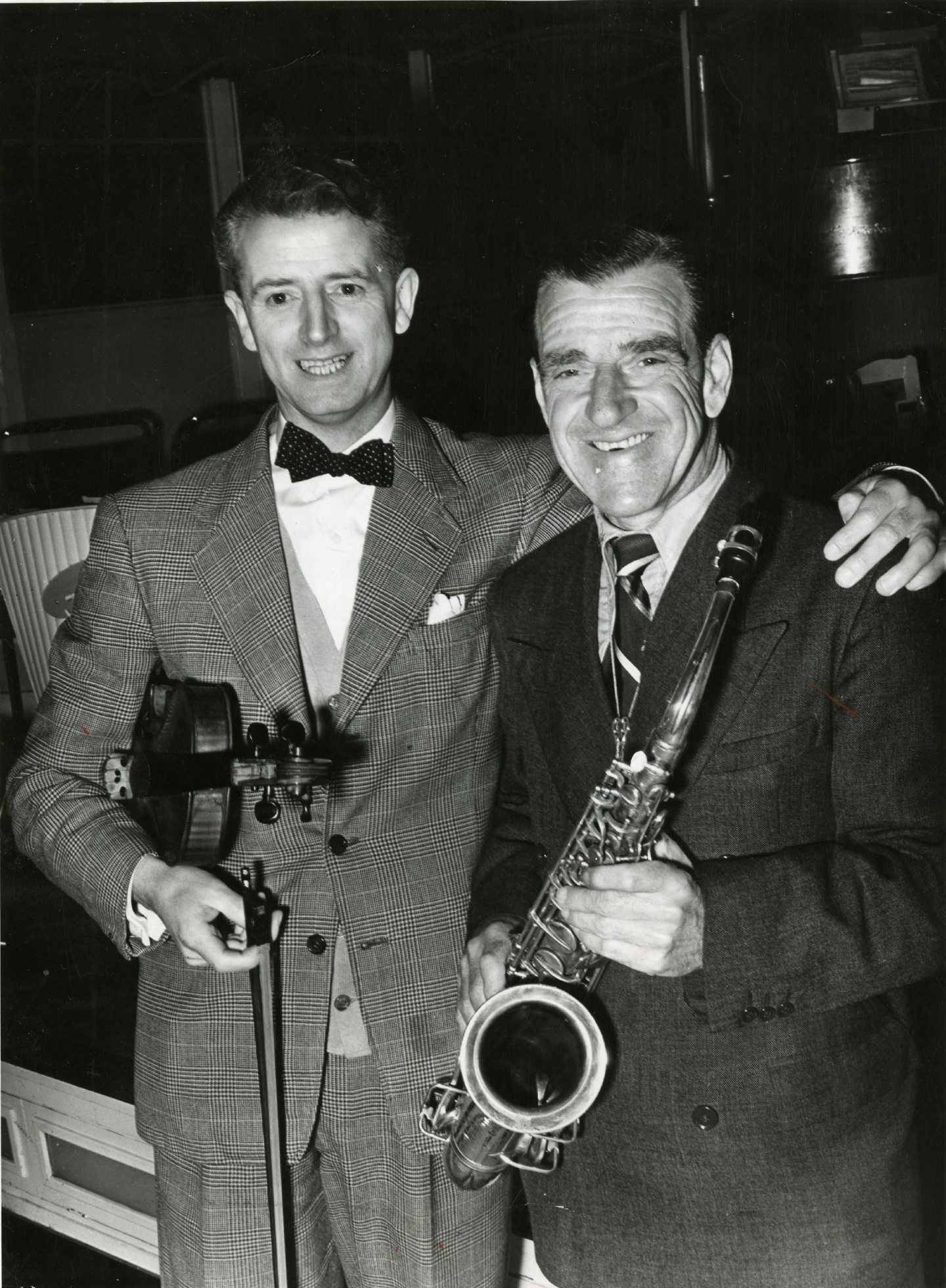 Andy Lothian and Duncan Hooks at the Palais in 1956.