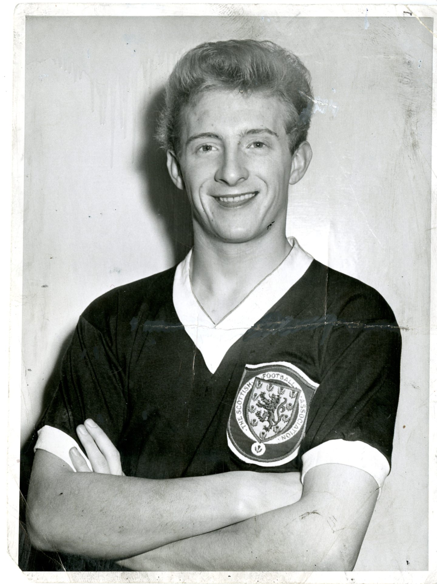 Denis Law in a Scotland strip