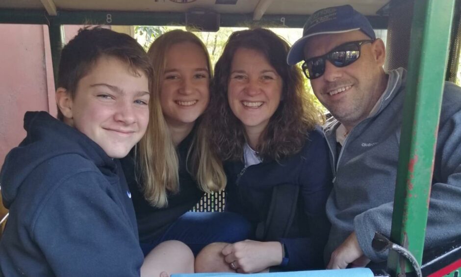 Louise Blanchfield with her husband Richard and their two children.