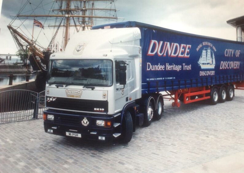 PS Ridgway lorries supporting Dundee Heritage Trust at Discovery Point.