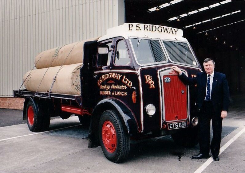 Don Ridgway with the vintage Albion truck which served PS Ridgway.