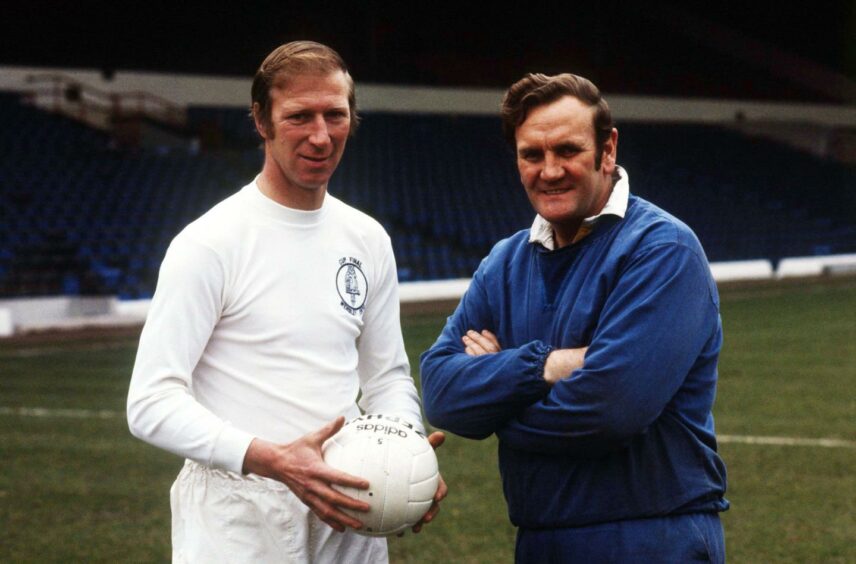 Jack Charlton alongside his Leeds United manager Don Revie during the club's glory years.