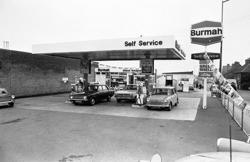 A petrol station and sales forecourt from the 1970s. David Hartley/Shutterstock