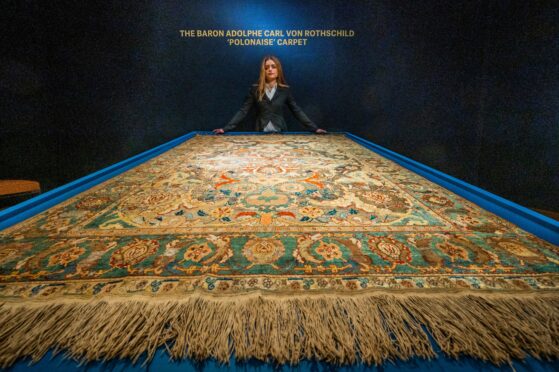 A 'polonaise' carpet, early 17th Century. Preview of the Art of the Islamic and Indian worlds sale at Christie's, London. Guy Bell/Shutterstock.