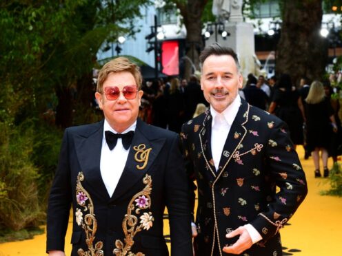 David Furnish has wished his spouse, Sir Elton John, a happy 75th birthday saying he is a ‘spectacular husband and a deeply devoted father’ (PA)