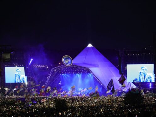 The Killers playing the Pyramid Stage at Glastonbury (Aaron Chown/PA)