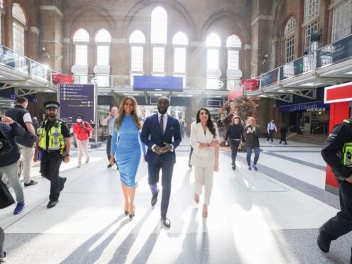The Apprentice finalists surprised commuters ahead of the final (Ian West/PA)