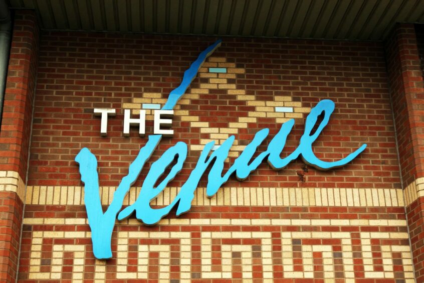 The Venue nightclub was remembered for its wooden dancefloors and the club logo on the wall.