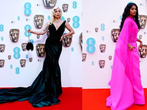 Lady Gaga (L) and Simone Ashley at the Baftas (Ian West/PA)