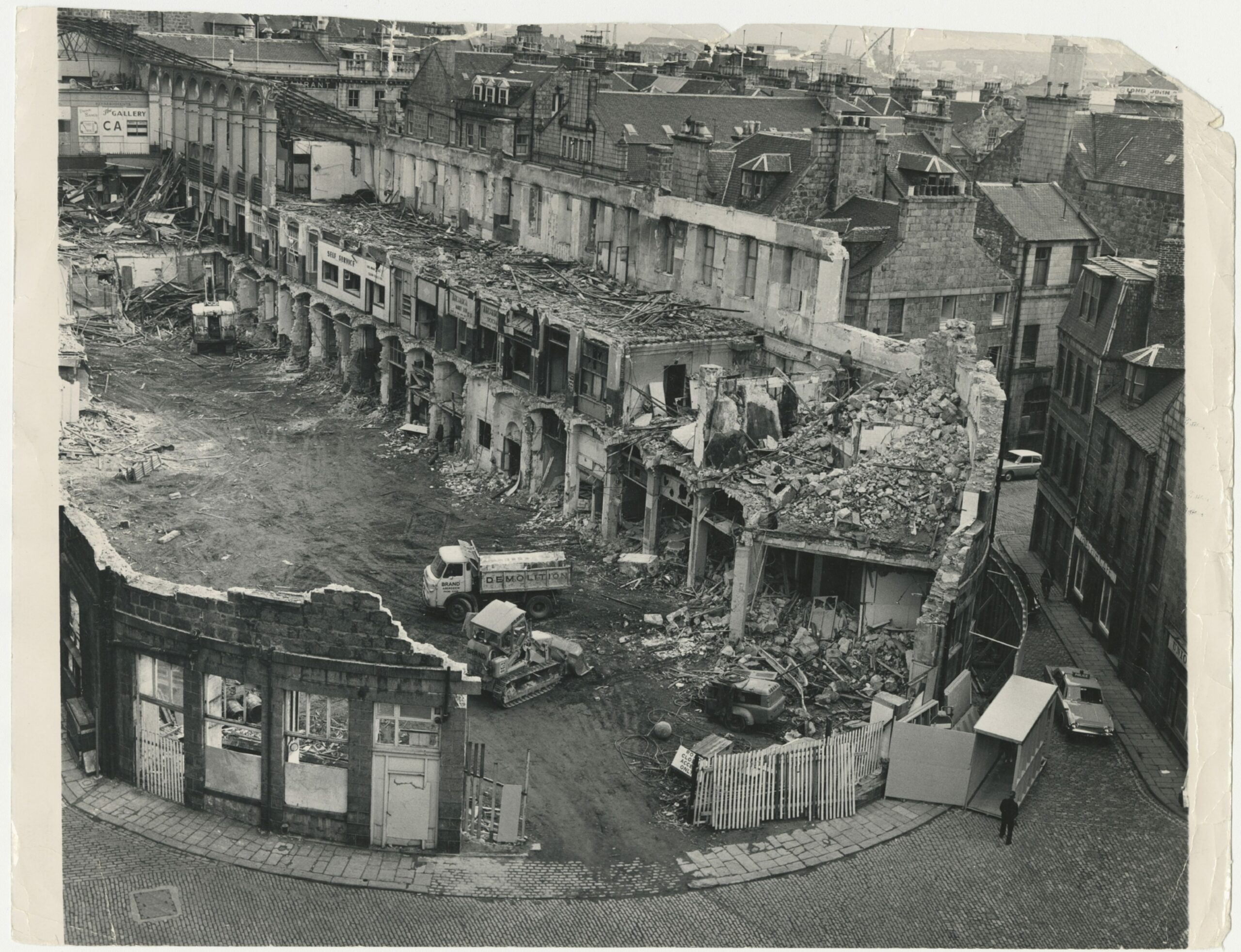 Aberdeen Market in 1971 after demolition work started on the building to make way for the new centre.