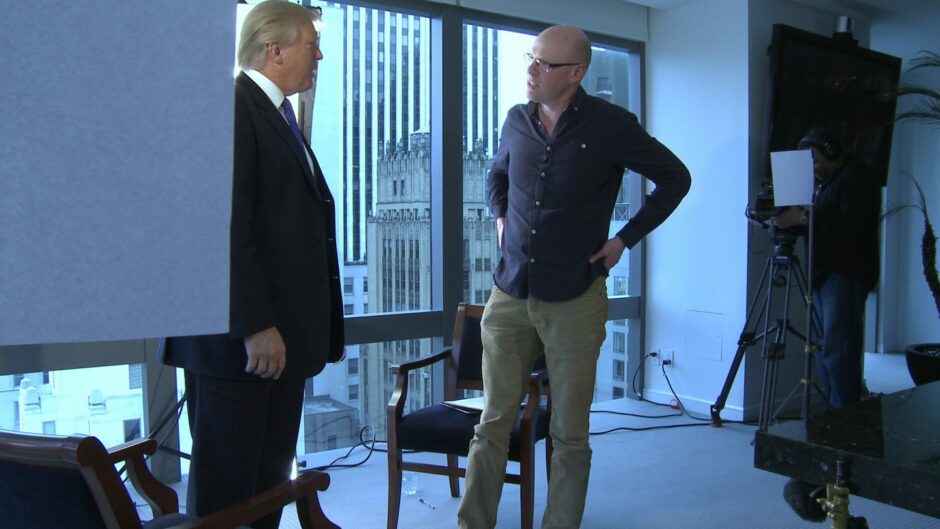 Donald Trump with Scottish film-maker Anthony Baxter at Trump Tower in 2014.