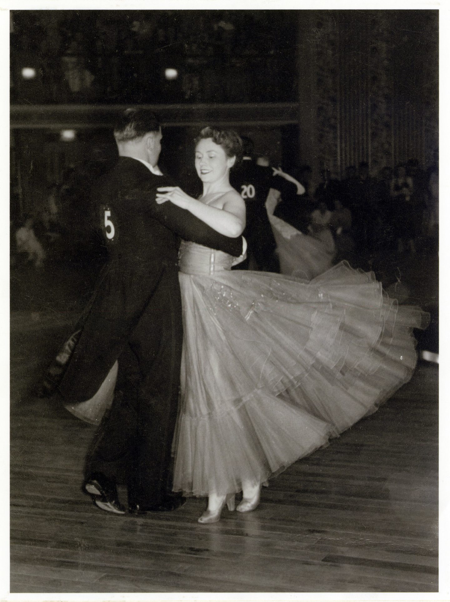 George and Jessie Fraser take part in the National Championships at the Beach Ballroom in 1955.