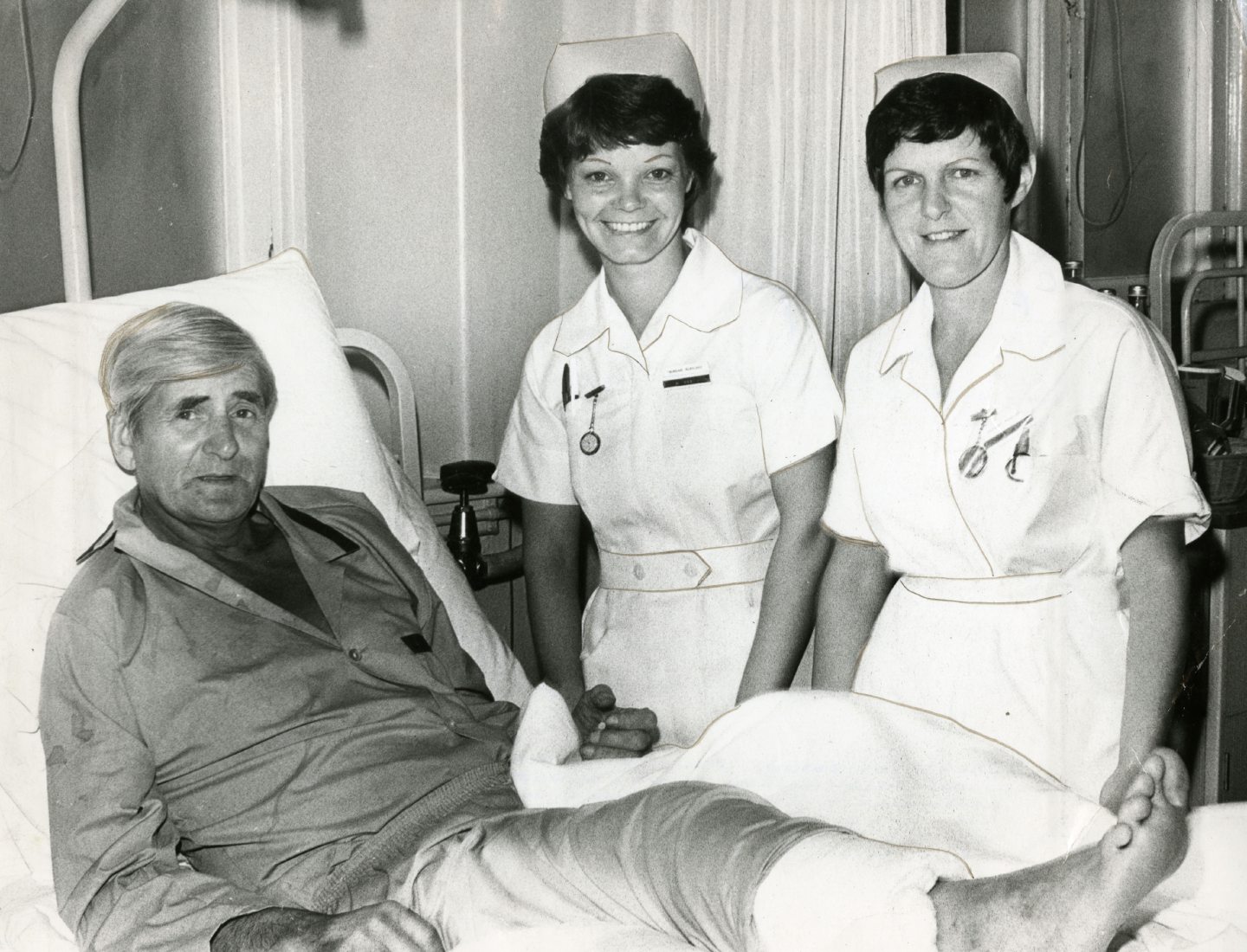 Albert Juliussen broke his leg while helping his daughter to move house in 1978 and ended up in Dundee Royal Infirmary.