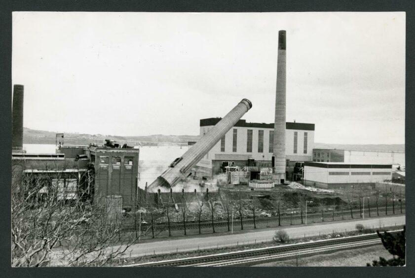 Demolition at Carolina Port in 1984.