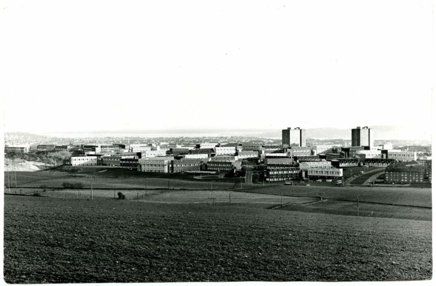 A view of Whitfield in 1976, by which stage these blocks were proving hard to let.