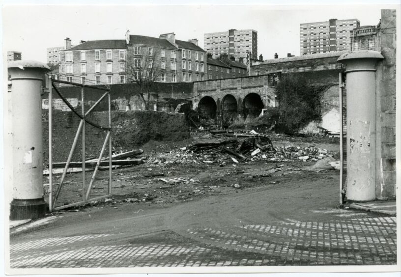 Victoria Bridge came into view in 1983 during the demolition of the Baxter Brothers' Dens Works.