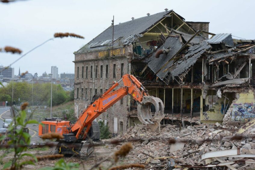 The demolition of Halley's Mill in Dundee took place in 2018.