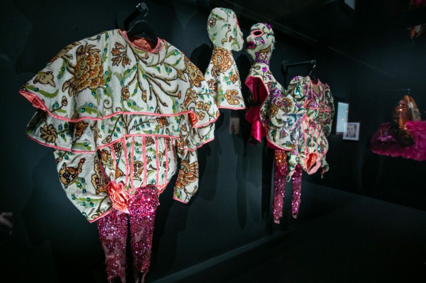 Costume design displayed in the Leigh Bowery BodyMap Stevie Stewart costumes room. Kim Cessford / DCT Media.