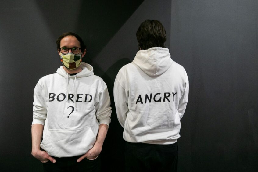 Staff wear hoodies for the Michael Clark exhibition. Kim Cessford / DCT Media.