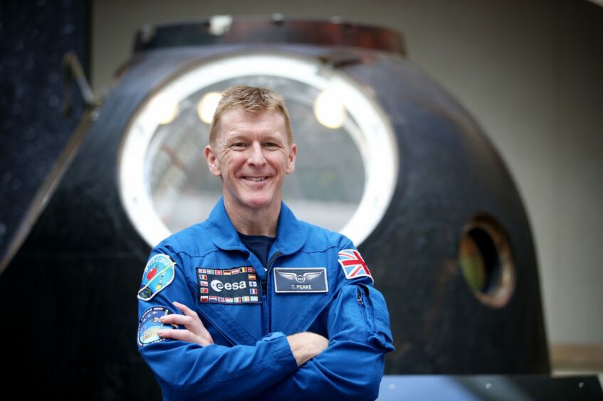 Astronaut Tim Peake during a visit to the National Museum of Scotland in Edinburgh in 2018.